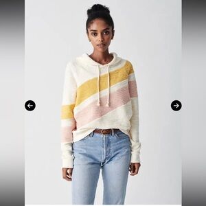 NWT! Faherty Vista Reverse Terry Knit Hoodie in the Golden Hour colorway, Size L